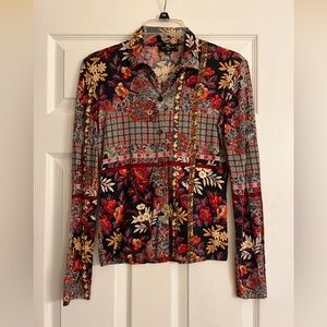 Etro Milano Long Sleeve Floral Blouse